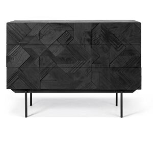 ETHNICRAFT commode GRAPHIC (Noir - Teck et metal)