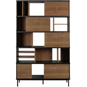 ETHNICRAFT bibliotheque murale OSCAR (Naturale e noir - Teck et metal)