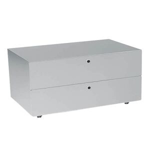KRIPTONITE meuble a tiroirs sur roulettes 2 tiroirs L 90 cm (aluminium anodise - Aluminium et bois)