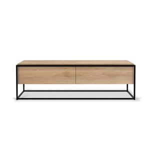 ETHNICRAFT meuble TV MONOLIT 140 cm (Naturel - Chêne et métal)