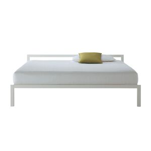 MDF ITALIA lit deux places ALUMINIUM BED (Blanc 170x210 cm - aluminium anodise laque)