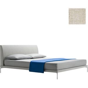 ZANOTTA lit deux personnes TALAMO avec pieds nickel satine pour matelas 160 x 200 cm (24810 - Cat. 20 - VALE 37% Lin / 63% Coton)