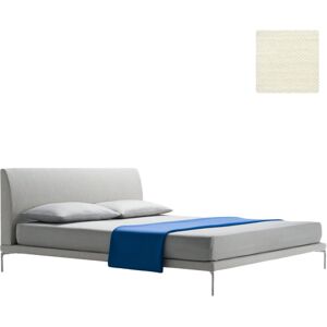 ZANOTTA lit deux personnes TALAMO avec pieds nickel satine pour matelas 200 x 200 cm (24802 - Cat. 20 - VALE 37% Lin / 63% Coton)