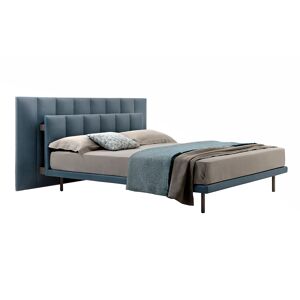 ZANOTTA lit deux personnes GRANGALA 1879/1 avec sommier unique pour matelas 160 x 200 cm (Cat. 98 Cuir Super 0954 - Structure en acier [...]