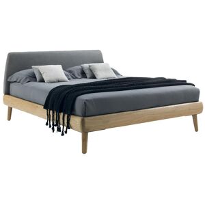 RIVA 1920 lit a deux places MY BED FRENCH 152 x 220 cm (Chene sans noeuds - Bois massif et tissu categorie D2)