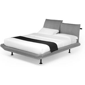 NOCTIS lit deux places NOAH SECRET BOX pour un matelas 160x190 cm (Maratea 200 - Tissu Cat. B, pieds et barre noirs)