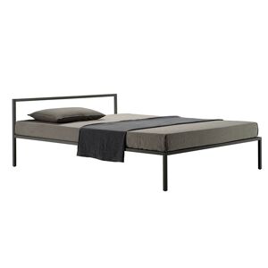 ZANOTTA lit deux personnes NYX 1706 pour matelas 160 x 200 cm (Noir - Acier verni)