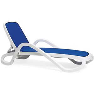 NARDI OUTDOOR NARDI set de 2 bains de soleil avec accoudoirs ALFA CONTRACT COLLECTION (Blanc / Bleu - Polypropylene / Tissu Sinthetique)