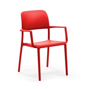 NARDI OUTDOOR NARDI set de 4 chaises avec accoudoirs RIVA pour exterieur CONTRACT COLLECTION (Rouge - Polypropylene)