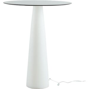 SLIDE table haute lumineuse avec plateau rond HOPLÀ (Ø 79 cm - Polyethylene et HPL)