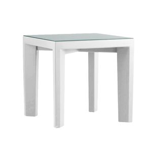 SLIDE table basse pour exterieur GINO (Blanc - Polyethylene et verre)