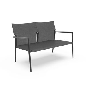 TALENTI canape a 2 places d'exterieur ADAM Collection PiuTrentanove (Charcoal / Dark grey - Aluminium verni et tissu)