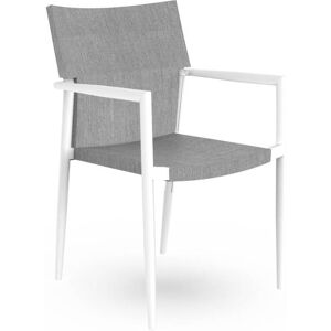 TALENTI set de 4 chaises d'exterieur ADAM Collection PiuTrentanove (White / Light grey - Aluminium verni et tissu)