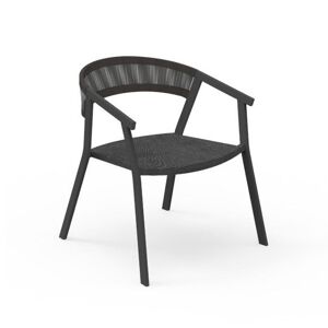 TALENTI set de 4 fauteuils d'exterieur KEY Collection PiuTrentanove (Charcoal / Black - Aluminium peint et cordes synthetiques)