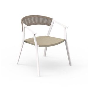 TALENTI set de 4 fauteuils d'exterieur KEY Collection PiuTrentanove (White / Dove - Aluminium peint et cordes synthetiques)