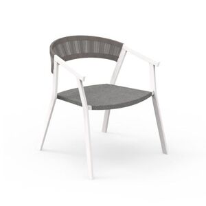 TALENTI set de 4 fauteuils d'exterieur KEY Collection PiuTrentanove (White / Silver black - Aluminium peint et cordes synthetiques)