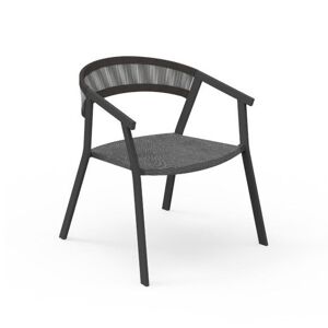 TALENTI set de 4 fauteuils d'exterieur KEY Collection PiuTrentanove (Charcoal / Silver black - Aluminium peint et cordes synthetiques)