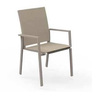 TALENTI set de 4 chaises avec accoudoirs d'exterieur MAIORCA Collection PiuTrentanove (Dove - Aluminium verni et tissu)