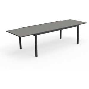 TALENTI table extensible a rallonge d'exterieur MAIORCA Collection PiuTrentanove (Charcoal / Grey - Aluminium peint, tissu et verre)