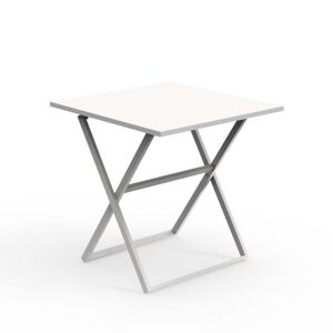 TALENTI table pliante 70x70 cm d'exterieur QUEEN Collection PiuTrentanove (White - Aluminium verni)