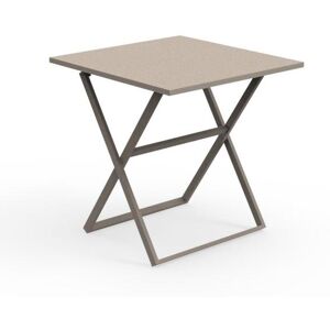 TALENTI table pliante 70x70 cm d'exterieur QUEEN Collection PiuTrentanove (Dove - Aluminium verni)