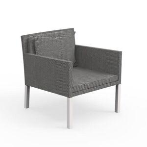 TALENTI set de 2 fauteuils d'exterieur STEP Collection PiuTrentanove (White / Silver black - Aluminium verni et tissu)