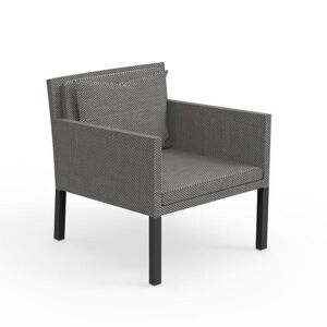 TALENTI set de 2 fauteuils d'exterieur STEP Collection PiuTrentanove (Charcoal - Aluminium verni et tissu)