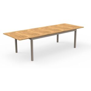 TALENTI table extensible a rallonge d'exterieur 200-280 cm TIMBER Collection PiuTrentanove (Dove - Aluminium verni et Teck)