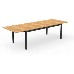 TALENTI table extensible a rallonge d'exterieur 200-280 cm TIMBER Collection PiuTrentanove (Charcoal - Aluminium verni et Teck)