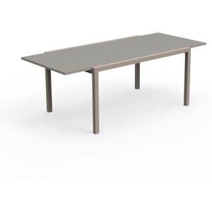 TALENTI table extensible a rallonge 152-225 cm d'exterieur TOUCH Collection PiuTrentanove (Dove - Aluminium peint et verre)