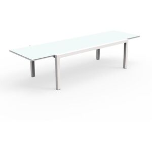 TALENTI table extensible a rallonge 220-330 cm d'exterieur TOUCH Collection PiuTrentanove (White - Aluminium peint et verre)