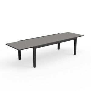 TALENTI table extensible a rallonge 220-330 cm d'exterieur TOUCH Collection PiuTrentanove (Charcoal - Aluminium peint et verre)