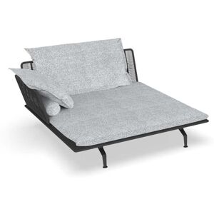 TALENTI canape chaise longue droit d'exterieur CRUISE ALU Collection Icon (Graphite / White-cool grey - Tissu et aluminium peint)