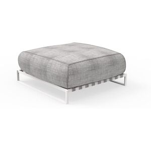 TALENTI pouf repose-pied d'exterieur CASILDA Collezione Icon (White / Light grey - Tissu et acier peint)