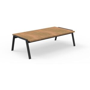 TALENTI table basse d'exterieur 120x60 cm COTTAGE Collection Icon (Graphite - Iroko et aluminium peint)