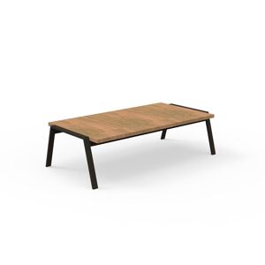 TALENTI table basse d'exterieur 120x60 cm COTTAGE Collection Icon (Mokka - Iroko et aluminium peint)