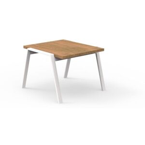 TALENTI table basse d'exterieur 60x60 cm COTTAGE Collection Icon (White - Iroko et aluminium peint)