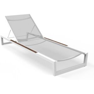 TALENTI bain de soleil d'exterieur ALABAMA ALU Collezione Premium (White - Tissu, aluminium peint et teak)