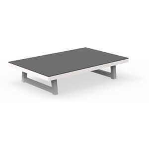 TALENTI table basse d'exterieur ALABAMA ALU Collezione Premium (White / Dark cement - Aluminium peint et fibre de ciment)