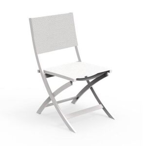 TALENTI set de 2 chaises pliantes d'exterieur QUEEN Collection PiuTrentanove (White - Aluminium verni et tissu)