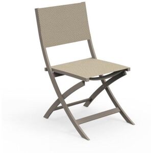 TALENTI set de 2 chaises pliantes d'exterieur QUEEN Collection PiuTrentanove (Dove - Aluminium verni et tissu)