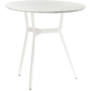 TRIBÙ table bistrot Ø 80 cm d'exterieur BRANCH (Blanc - Aluminium et granit)