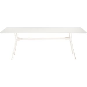 TRIBÙ table rectangulaire 210 x 98 cm d'exterieur BRANCH (Blanc - Aluminium)