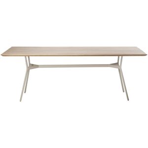 TRIBÙ table rectangulaire 210 x 98 cm d'exterieur BRANCH (Lin - Aluminium et Teak)