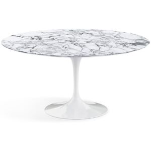 KNOLL table ronde TULIP Ø 152 cm collection Eero Saarinen (Base blanche / plateau Arabescato satine - marbre et aluminium)