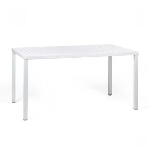 NARDI OUTDOOR NARDI table rectangulaire pour exterieur CUBE 140x80 cm (Blanc - Plateau en DurelTOP / Pieds en aluminium verni)