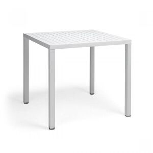 NARDI OUTDOOR NARDI table carre pour exterieur CUBE 80x80 cm (Blanc - Plateau en DurelTOP / Pieds en aluminium verni)