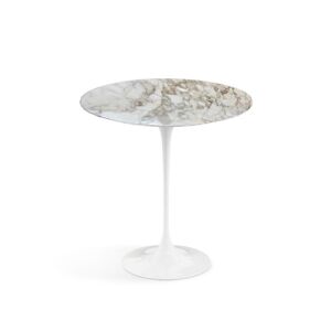 KNOLL table ronde TULIP Ø 51 cm collection Eero Saarinen (Base blanche / plateau Calacatta satine - marbre et aluminium)