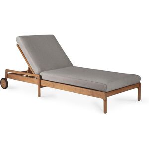 ETHNICRAFT bain de soleil reglable d'exterieur avec coussin JACK (Mocha - Teck et tissu)