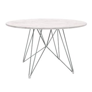 MAGIS table ronde XZ3 (Plateau en marbre blanc de Carrare, structure chromee - Marbre et acier)